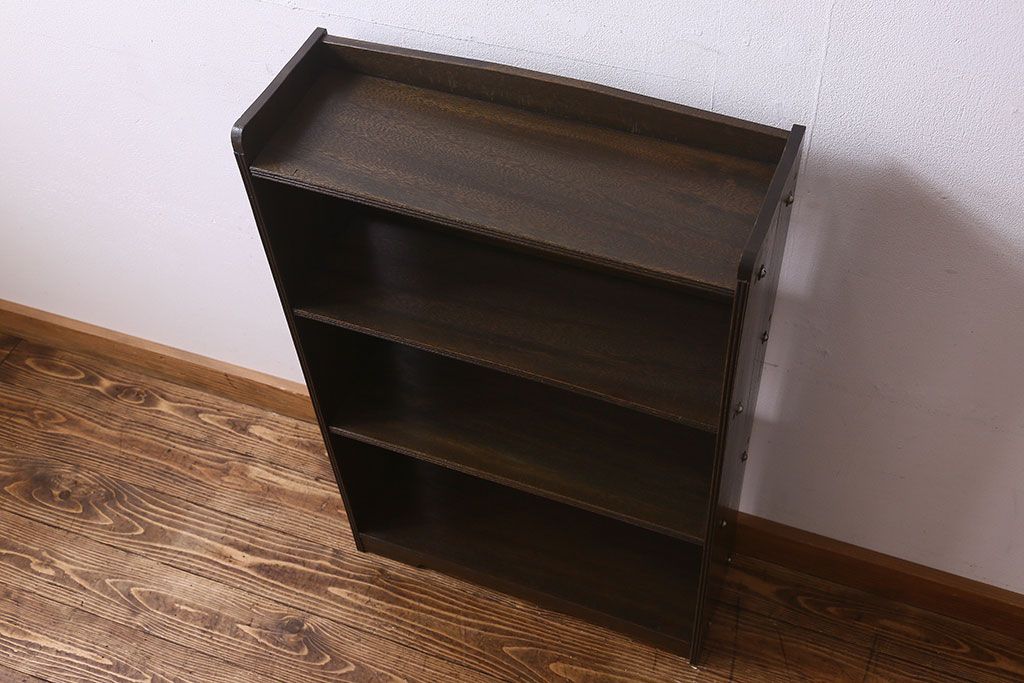 レトロ家具　昭和レトロ　ラワン材　深みのある色合いが魅力的な本棚(ディスプレイラック、飾り棚)