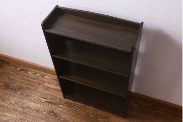 レトロ家具　昭和レトロ　ラワン材　深みのある色合いが魅力的な本棚(ディスプレイラック、飾り棚)