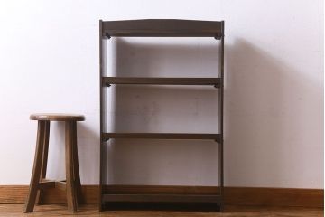 レトロ家具　昭和レトロ　ラワン材　深みのある色合いが魅力的な本棚(ディスプレイラック、飾り棚)