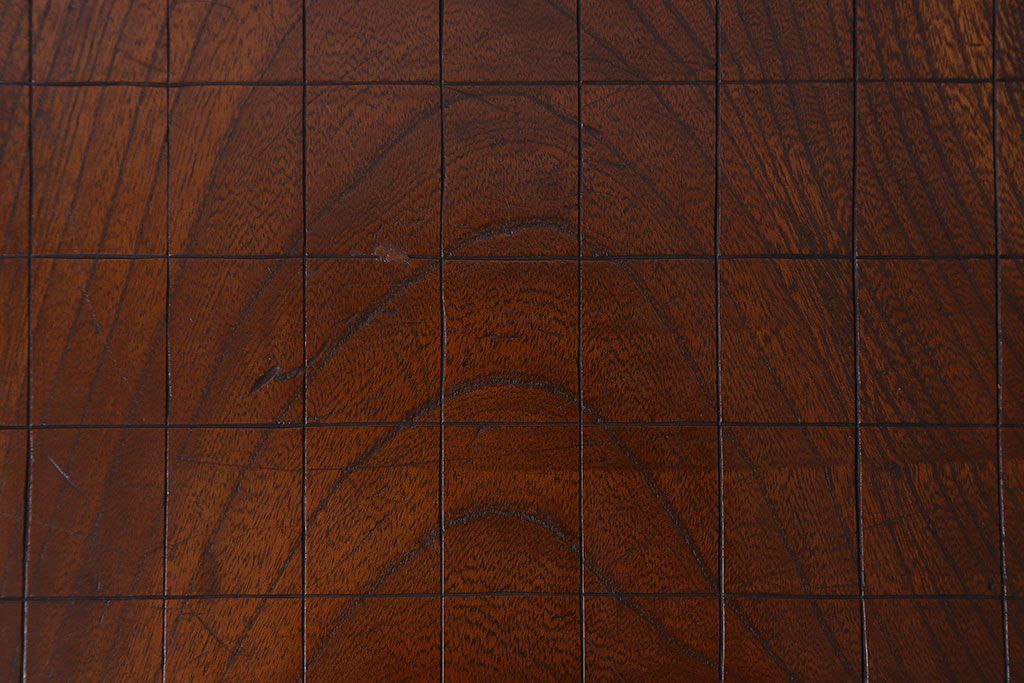 アンティーク雑貨　和製アンティーク　総ケヤキ材　はっきりとした木目が魅力的な将棋盤(花台、飾り台)