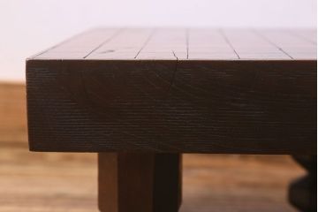 アンティーク雑貨　和製アンティーク　総ケヤキ材　はっきりとした木目が魅力的な将棋盤(花台、飾り台)