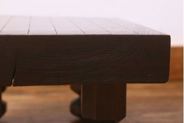 アンティーク雑貨　和製アンティーク　総ケヤキ材　はっきりとした木目が魅力的な将棋盤(花台、飾り台)