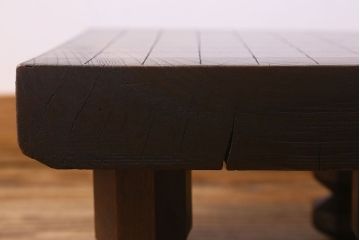 アンティーク雑貨　和製アンティーク　総ケヤキ材　はっきりとした木目が魅力的な将棋盤(花台、飾り台)