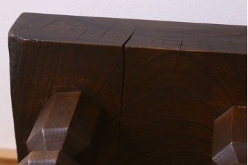 アンティーク雑貨　和製アンティーク　総ケヤキ材　はっきりとした木目が魅力的な将棋盤(花台、飾り台)