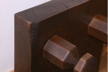 アンティーク雑貨　和製アンティーク　総ケヤキ材　はっきりとした木目が魅力的な将棋盤(花台、飾り台)