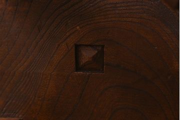 アンティーク雑貨　和製アンティーク　総ケヤキ材　はっきりとした木目が魅力的な将棋盤(花台、飾り台)