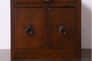 アンティーク雑貨　和製アンティーク　ヒノキ材　味わい深い風合いの小引き出し(小物収納、小物入れ)