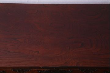中古　美品　杢目と南部鉄器金具が存在感を放つ　岩谷堂箪笥の四尺整理箪笥(車箪笥)(定価約65万円)
