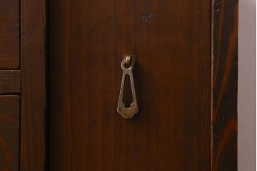 アンティーク雑貨　和製アンティーク　慳貪扉付き　シックな雰囲気漂う小引き出し(小物収納、小物入れ)
