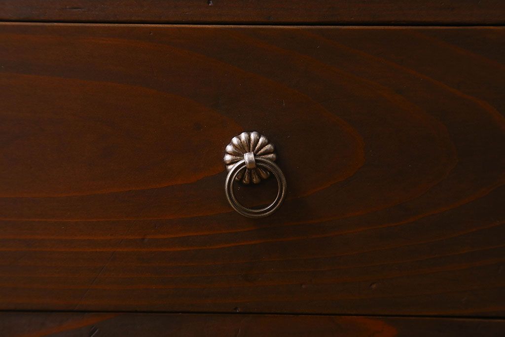 アンティーク雑貨　和製アンティーク　慳貪扉付き　シックな雰囲気漂う小引き出し(小物収納、小物入れ)