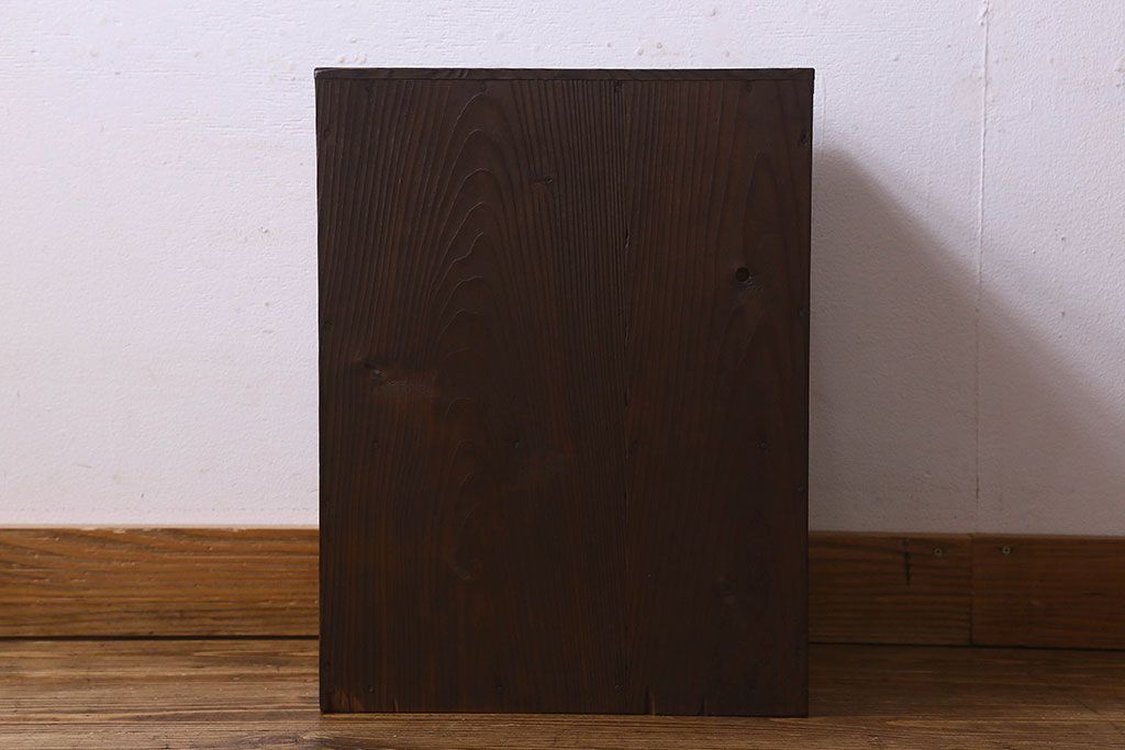 アンティーク雑貨　和製アンティーク　慳貪扉付き　シックな雰囲気漂う小引き出し(小物収納、小物入れ)