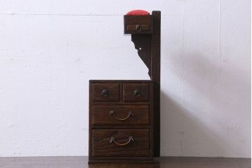 アンティーク雑貨　和製アンティーク　栗材　懐かしい雰囲気漂う古い針箱(小引き出し)