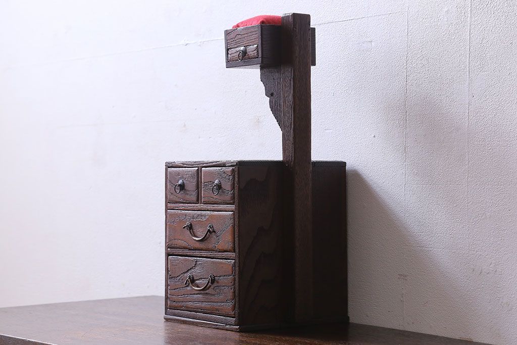 アンティーク雑貨　和製アンティーク　栗材　懐かしい雰囲気漂う古い針箱(小引き出し)