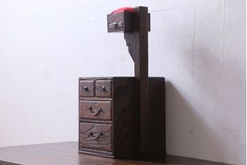 アンティーク雑貨　和製アンティーク　栗材　懐かしい雰囲気漂う古い針箱(小引き出し)