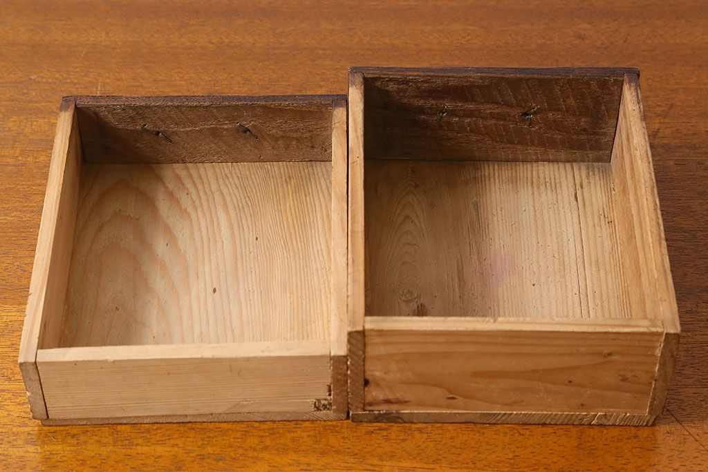 アンティーク雑貨　和製アンティーク　栗材　懐かしい雰囲気漂う古い針箱(小引き出し)