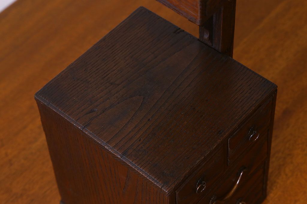 アンティーク雑貨　和製アンティーク　栗材　懐かしい雰囲気漂う古い針箱(小引き出し)