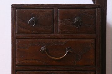 アンティーク雑貨　和製アンティーク　栗材　懐かしい雰囲気漂う古い針箱(小引き出し)