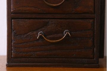 アンティーク雑貨　和製アンティーク　栗材　懐かしい雰囲気漂う古い針箱(小引き出し)