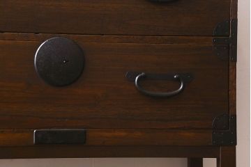 アンティーク家具　和製アンティーク　棚と脚付き!和モダンなチェスト(引き出し、衣装箪笥)