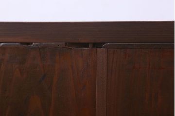 レトロ家具　昭和レトロ　漆塗りが美しい鉄脚付き箪笥ローボード(収納棚、ローチェスト、テレビボード)