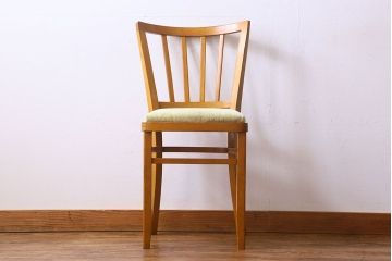 ヴィンテージ家具　イギリスビンテージ　温かみのある雰囲気漂うブナ材のチェア(椅子、ダイニングチェア、イス、英国)(1)(R-026415)