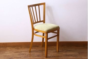 ヴィンテージ家具　イギリスビンテージ　温かみのある雰囲気漂うブナ材のチェア(椅子、ダイニングチェア、イス、英国)(1)(R-026415)