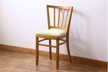 ヴィンテージ家具　イギリスビンテージ　温かみのある雰囲気漂うブナ材のチェア(椅子、ダイニングチェア、イス、英国)(1)(R-026415)
