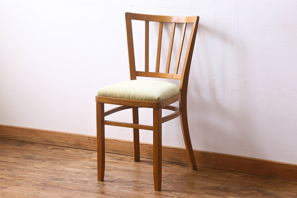 ヴィンテージ家具 イギリスビンテージ 温かみのある雰囲気漂うブナ材のチェア(椅子、ダイニングチェア、イス、英国)(2)(R-026416)