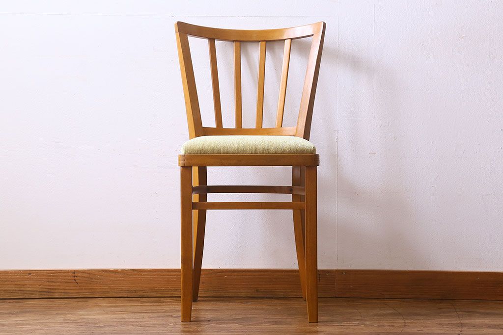 ヴィンテージ家具 イギリスビンテージ 温かみのある雰囲気漂うブナ材のチェア(椅子、ダイニングチェア、イス、英国)(2)(R-026416)