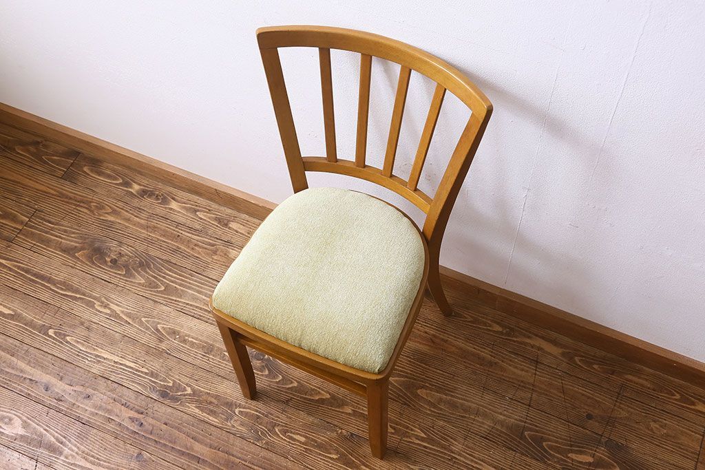ヴィンテージ家具 イギリスビンテージ 温かみのある雰囲気漂うブナ材のチェア(椅子、ダイニングチェア、イス、英国)(2)(R-026416)