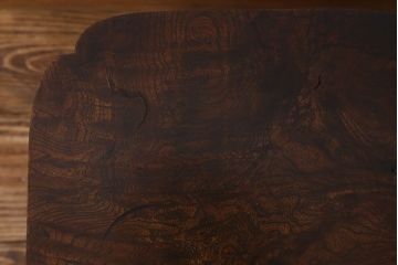 アンティーク雑貨　和製アンティーク　総ケヤキ材　天板の玉杢が美しい花台(飾り台)