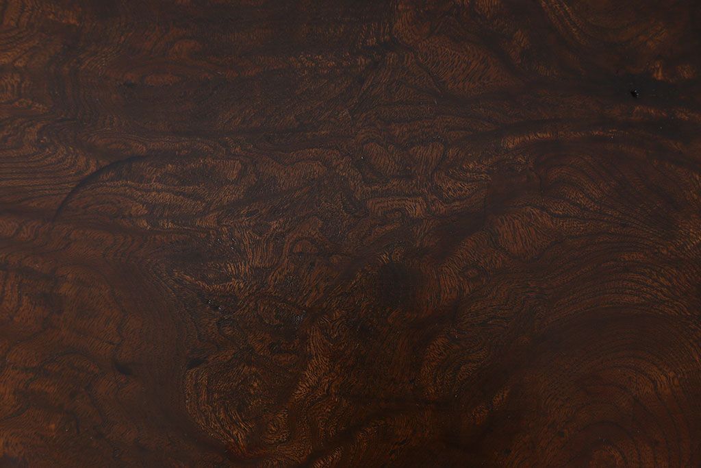 アンティーク雑貨　和製アンティーク　総ケヤキ材　天板の玉杢が美しい花台(飾り台)