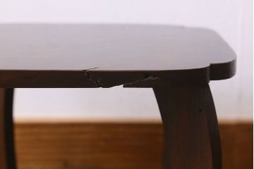 アンティーク雑貨　和製アンティーク　総ケヤキ材　天板の玉杢が美しい花台(飾り台)