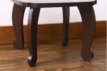 アンティーク雑貨　和製アンティーク　総ケヤキ材　天板の玉杢が美しい花台(飾り台)