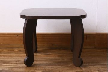 アンティーク雑貨　和製アンティーク　総ケヤキ材　天板の玉杢が美しい花台(飾り台)