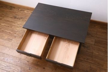 アンティーク家具　和製アンティーク　透かし彫りがお洒落な大正ロマン香る文机(座卓、ローテーブル)