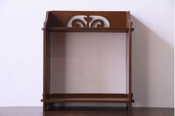 アンティーク雑貨　和製アンティーク　ナラ材　大正ロマンの香り漂うブックスタンド(本立て)