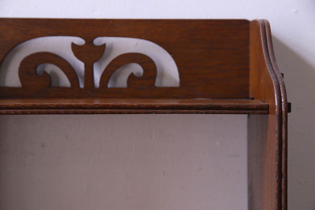 アンティーク雑貨　和製アンティーク　ナラ材　大正ロマンの香り漂うブックスタンド(本立て)