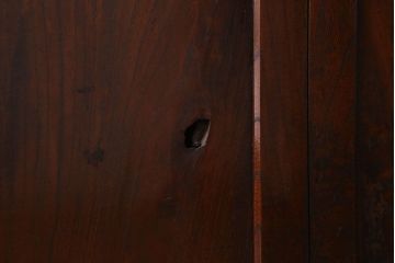 和製アンティーク　総ケヤキ材　深みのある風合いが魅力的な鉄帯付きの板戸(窓、建具)