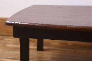 アンティーク雑貨　和製アンティーク　古い栓材製の小さなローテーブル(豆ちゃぶ台、花台、飾り台)