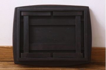 アンティーク雑貨　和製アンティーク　古い栓材製の小さなローテーブル(豆ちゃぶ台、花台、飾り台)