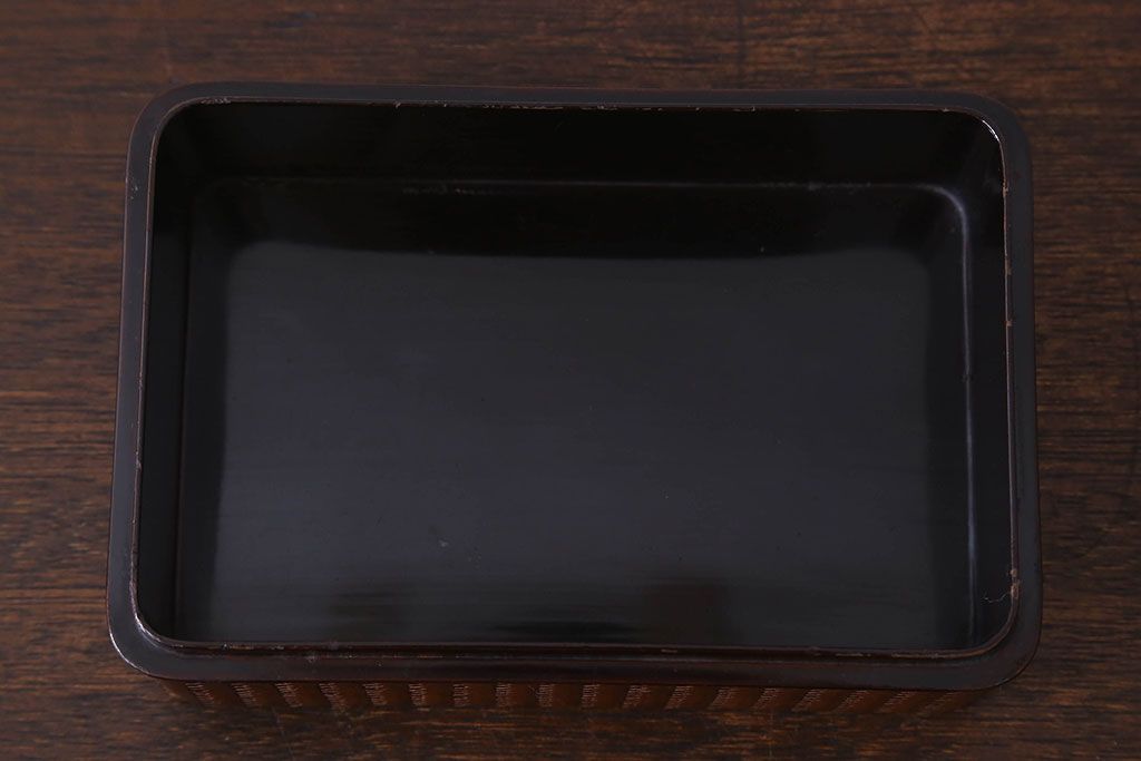 アンティーク雑貨　和製アンティーク　細かなデザインと網代が高級感を放つ小箱(小物収納)