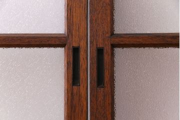 昭和レトロ　ダイヤガラス入り!　素朴な木の風合いが楽しめるガラス戸(窓、引き戸、建具)4枚組