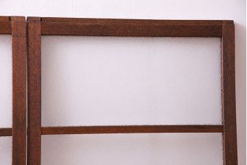 昭和レトロ　ダイヤガラス入り!　素朴な木の風合いが楽しめるガラス戸(窓、引き戸、建具)4枚組