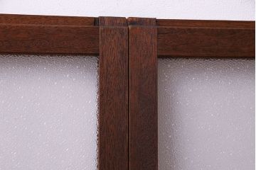 昭和レトロ　ダイヤガラス入り!　素朴な木の風合いが楽しめるガラス戸(窓、引き戸、建具)4枚組