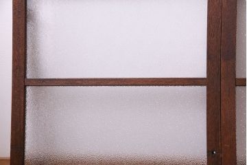 昭和レトロ　ダイヤガラス入り!　素朴な木の風合いが楽しめるガラス戸(窓、引き戸、建具)4枚組