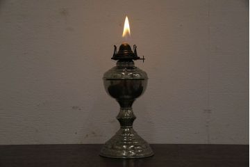 アンティーク雑貨　和製アンティーク　シャビーなオイルランプ(灯油ランプ、テーブルランプ)