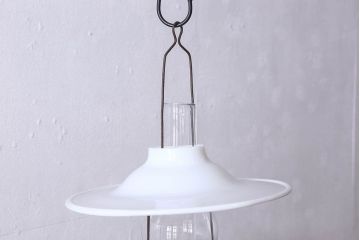 アンティーク雑貨　和製アンティーク　和モダンな吊りランプ(オイルランプ、灯油ランプ)