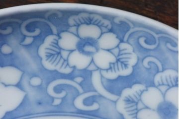 和製アンティーク　大正期　松竹梅・蝶の図　5寸印判皿(中皿)