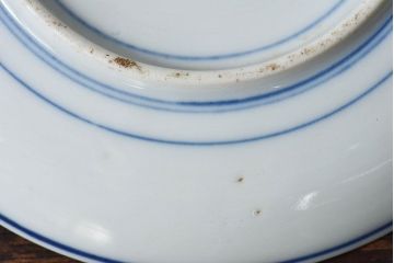 和製アンティーク　大正期　松竹梅・蝶の図　5寸印判皿(中皿)